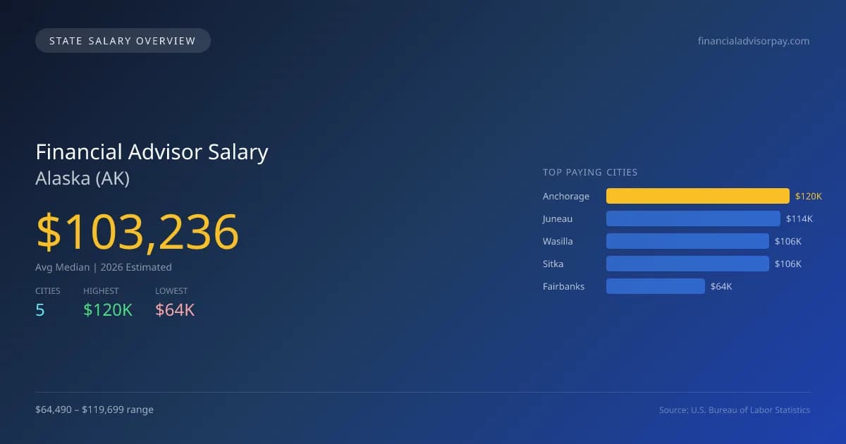 Financial Advisor Salary in Alaska - 2025 BLS Data Infographic
