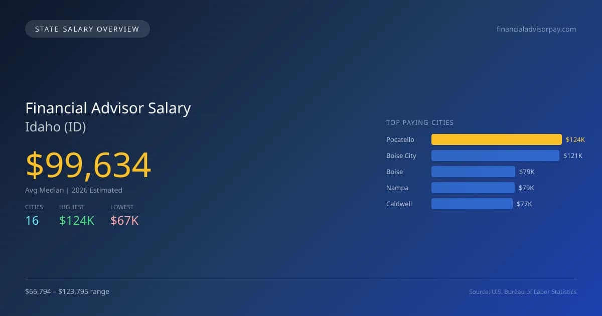 Financial Advisor Salary in Idaho - 2025 BLS Data Infographic