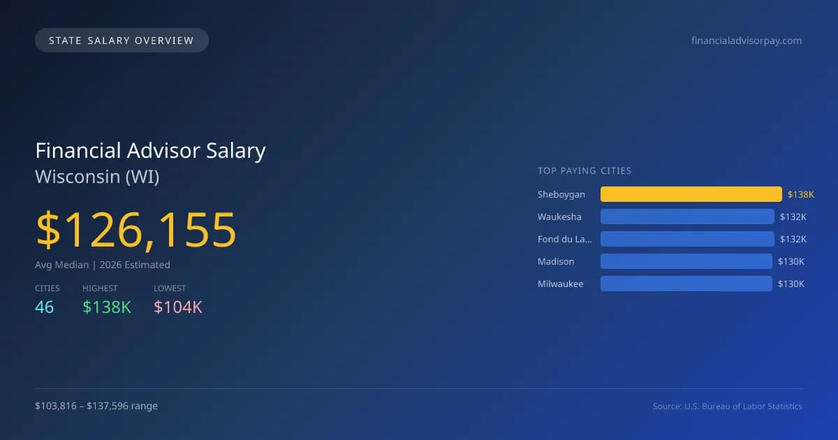 Financial Advisor Salary in Wisconsin - 2025 BLS Data Infographic