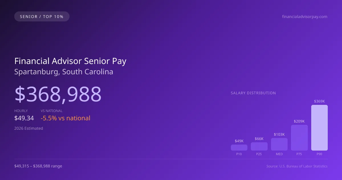 Financial Advisor Senior Salary in Spartanburg, SC — 2026 est., based on 2025 BLS
